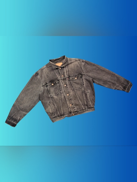 Handmade, Upcycled Black, Full House, Levi's Denim Jacket Size L - Picture 4 of 4